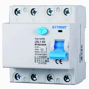 ETTROIT JX342564 Disjoncteur à courant résiduel pur 4P 25A 30mA 380V-6KA CLASSE A