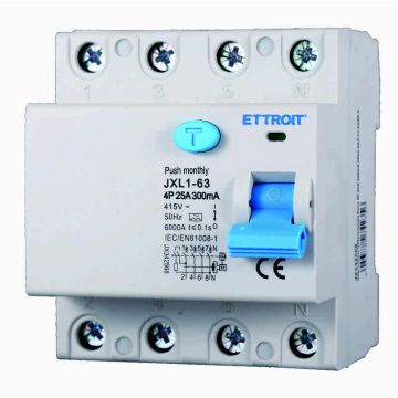 ETTROIT JX342568 Disjoncteur à courant résiduel pur 4P 25A 300mA 380V-6KA CLASSE A