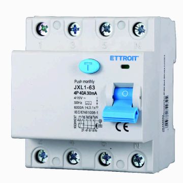ETTROIT JX344064 Disjoncteur à courant résiduel pur 4P 40A 30mA 380V-6KA CLASSE A