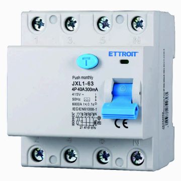 ETTROIT JX344068 Disjoncteur à courant résiduel pur 4P 40A 300mA 380V-6KA CLASSE A