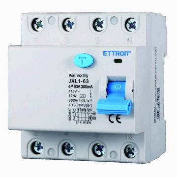 ETTROIT JX346368 Interrupteur différentiel pur 4P 63A 300mA 380V-6KA CLASSE A