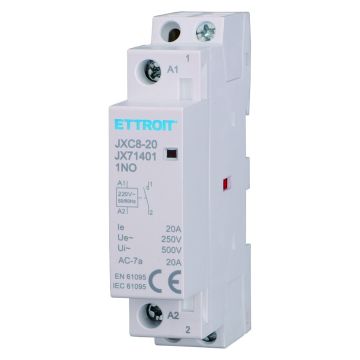 Contacteur modulaire ETTROIT DIN AC 2P 220V 20A 1 contact NO 1NO - JX71401