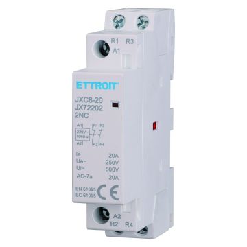 Contacteur modulaire ETTROIT DIN AC 2P 220V 20A 2 contacts NF - JX72202