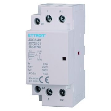 Contacteur modulaire ETTROIT DIN 2P AC 220 V 40 A 1 contact NO + 1 contact NF - JX72401