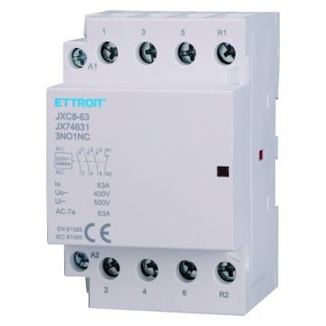 Contacteur modulaire ETTROIT DIN 4P AC 220 V 63 A 3 contacts NO + 1 contact NF - JX74631