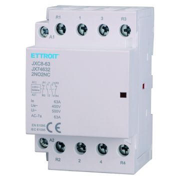 Contacteur modulaire ETTROIT DIN 4P AC 220 V 63 A 2 contacts NO + 2 contacts NF - JX74632