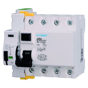 Disjoncteur différentiel ETTROIT à réarmement automatique 4P 63 A 30 mA 400 V 10 kA - JXR4