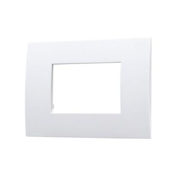 Plaque Ettroit VA83301 série Venus, 3 modules, plastique, blanche, compatible avec la série Vimar Arkè