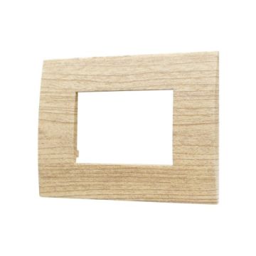 Plaque plastique ETTROIT 3P couleur bois clair série Venus compatible avec Vimar Arke VA83304