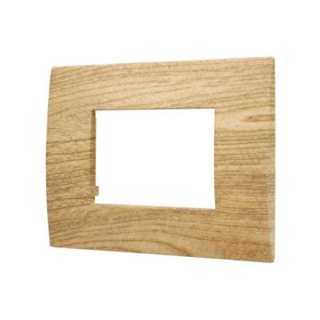 Plaque plastique ETTROIT 3P couleur bois foncé série Venus compatible avec Vimar Arke VA83305