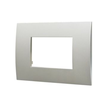 Plaque plastique ETTROIT 3P série Venus couleur argent compatible avec Vimar Arke VA83306