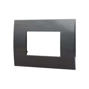 Plaque plastique ETTROIT 3P couleur acier foncé compatible avec Vimar Arke - VA83307