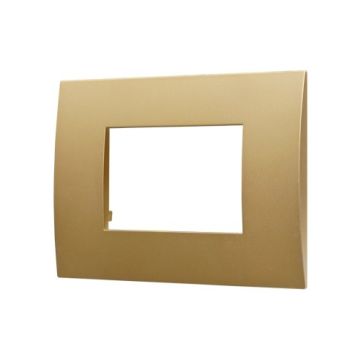 Plaque plastique ETTROIT série Venus 3P couleur or compatible avec Vimar Arke VA83311