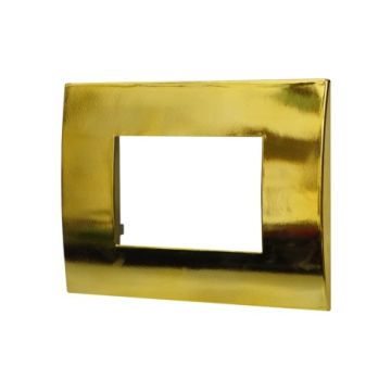 Plaque ETTROIT série Venus 3P, plastique, couleur or brillant, compatible avec Vimar Arke VA83312