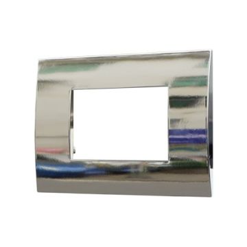 Plaque plastique ETTROIT 3P couleur chrome brillant série Venus compatible avec Vimar Arke VA83313
