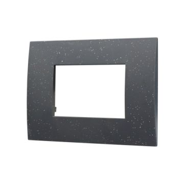 Plaque plastique ETTROIT VA83324 série Venus 3P, noir brillant, compatible avec Vimar Arke