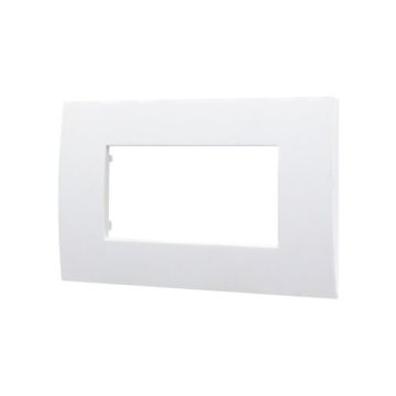 Plaque plastique ETTROIT série Venus 4P couleur blanche compatible avec Vimar Arke VA83401