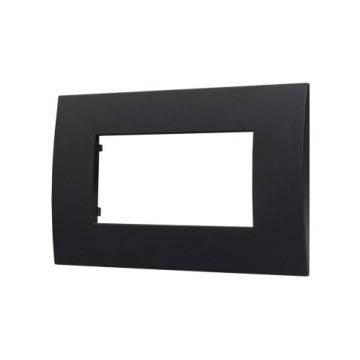 Plaque plastique ETTROIT série Venus 4P couleur noire compatible avec Vimar Arke VA83402