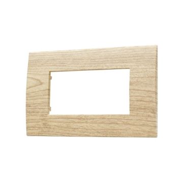 Plaque plastique ETTROIT 4P couleur bois clair compatible avec Vimar Arke VA83404