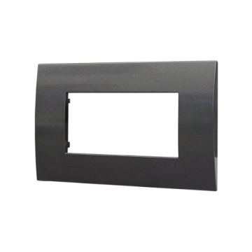 Plaque plastique ETTROIT série Venus 4P couleur acier foncé compatible avec Vimar Arke VA83407