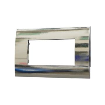 Plaque plastique ETTROIT 4P couleur chrome poli compatible avec Vimar Arke VA83413